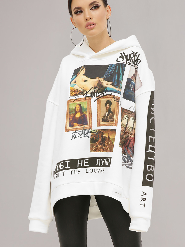

Худи Riccardo White Louvre One Size Белое