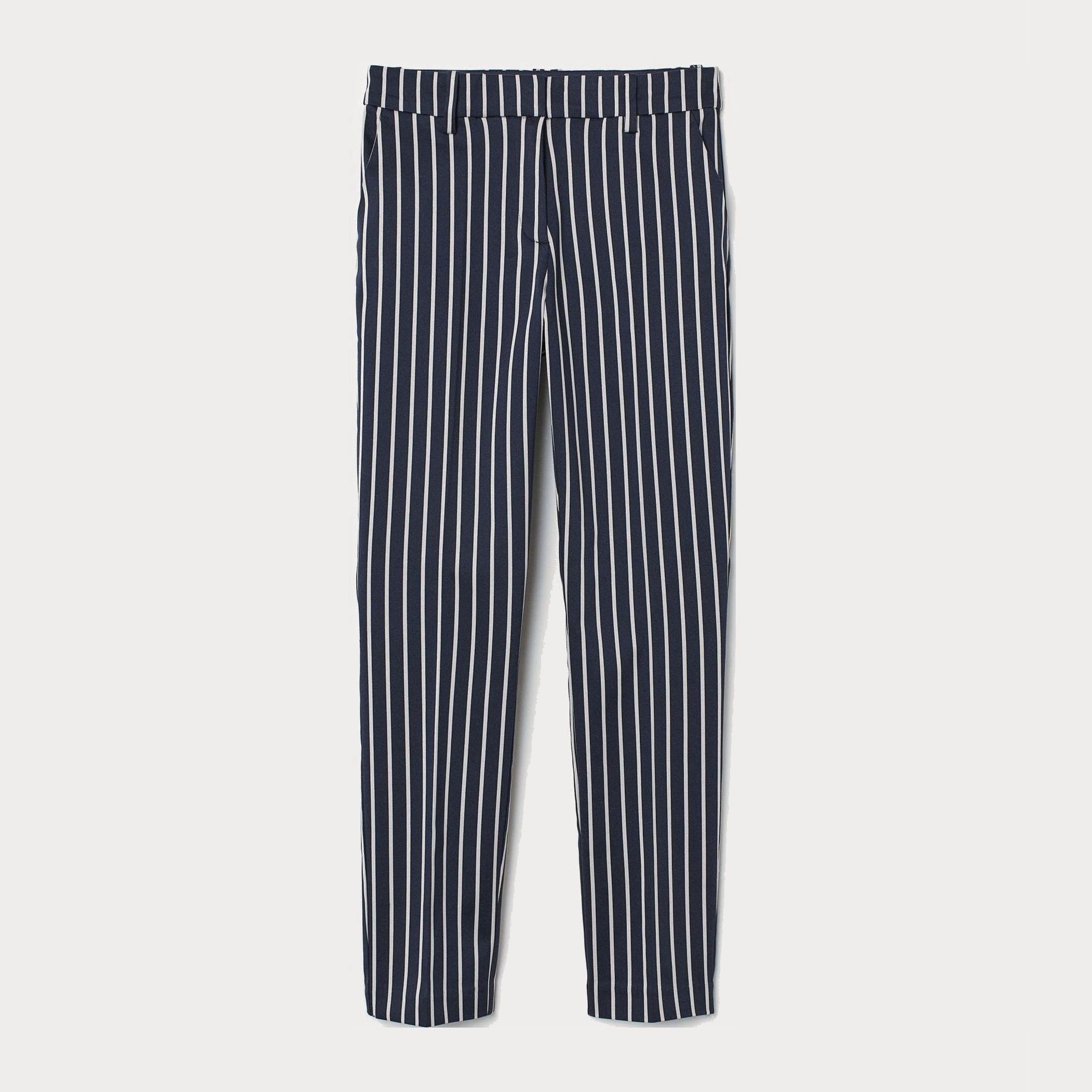 

Брюки H&M 6955449-ACSK 40 Темно-синие с белым
