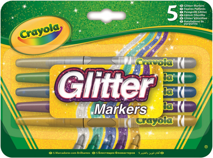 

Фломастери з блискітками Crayola Glitter markers 5 шт (58-8645)