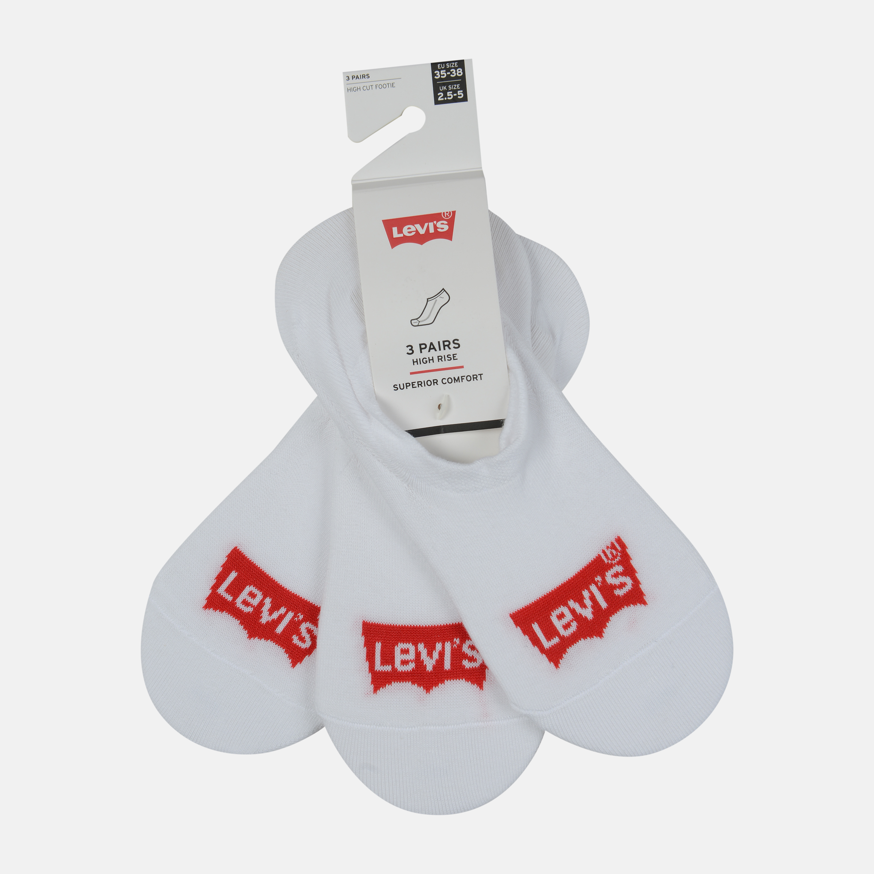 

Набор следов Levi's 100003129-002 - 3 пары White, Набор следов Levi's 100003129-002 35-38 3 пары White