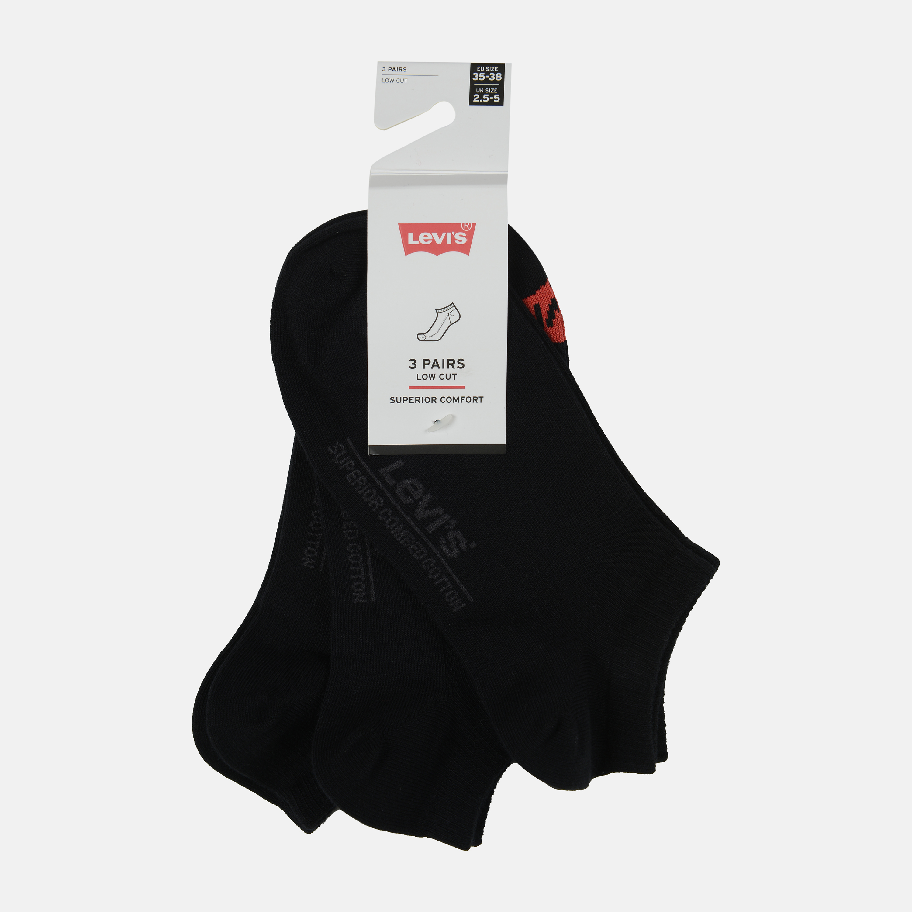 

Набор носков Levi's 903050001-884 35-38 3 пары Jet Black