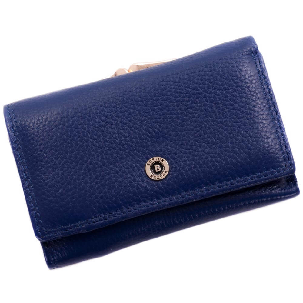 

Женский кошелек кожаный Boston синий (1201 B blue)