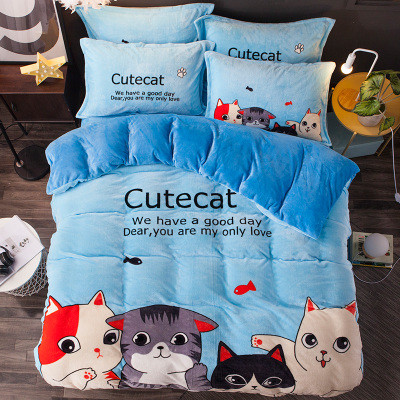 

Плюшевое постельное белье микрофибра Homytex Евро размер Cute cat