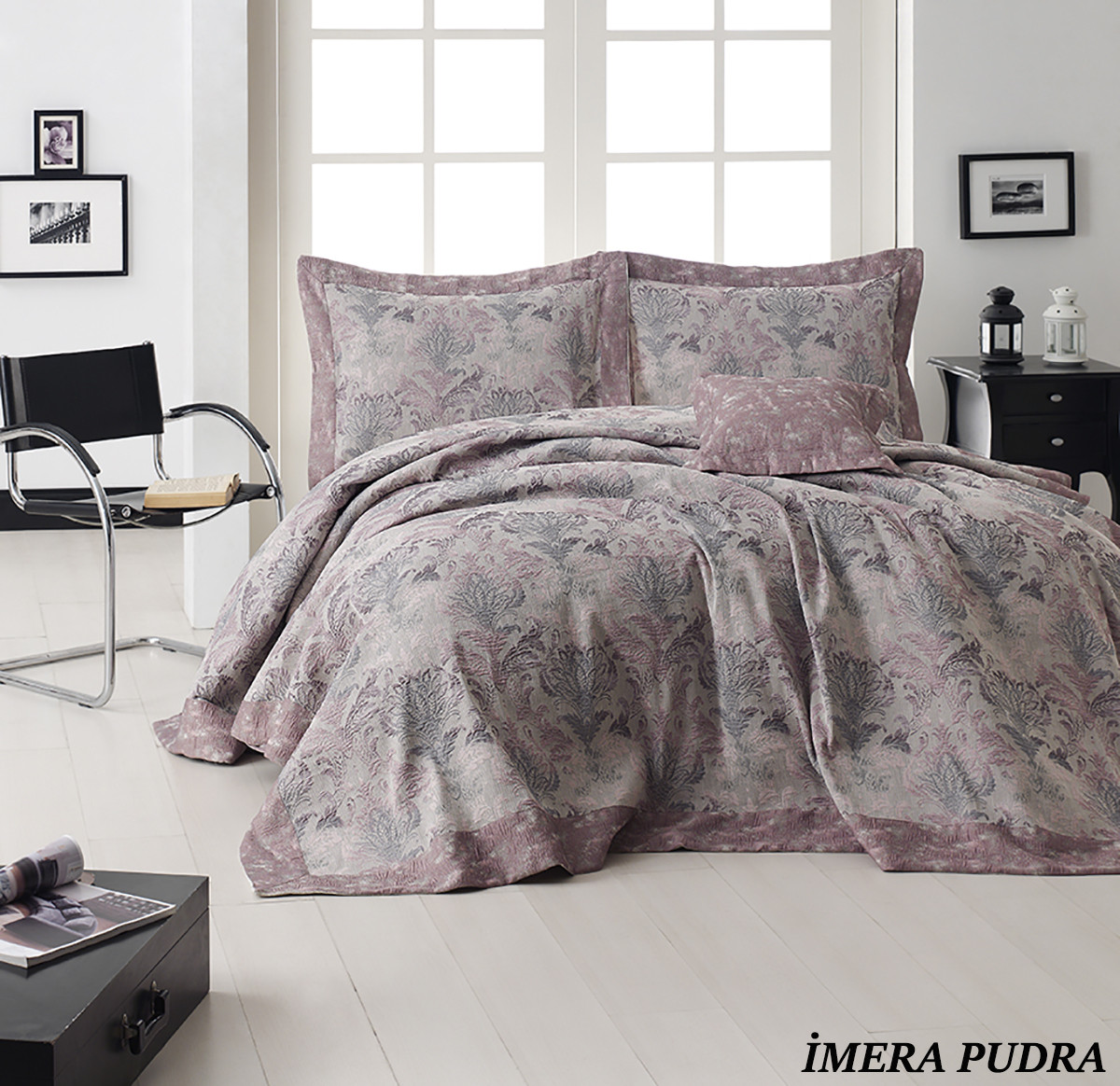 

Турецкие покрывала First Choice Tango Imera pudra 240 * 260 + 50 * 70- 2 шт. / 40 * 40 - 1 шт