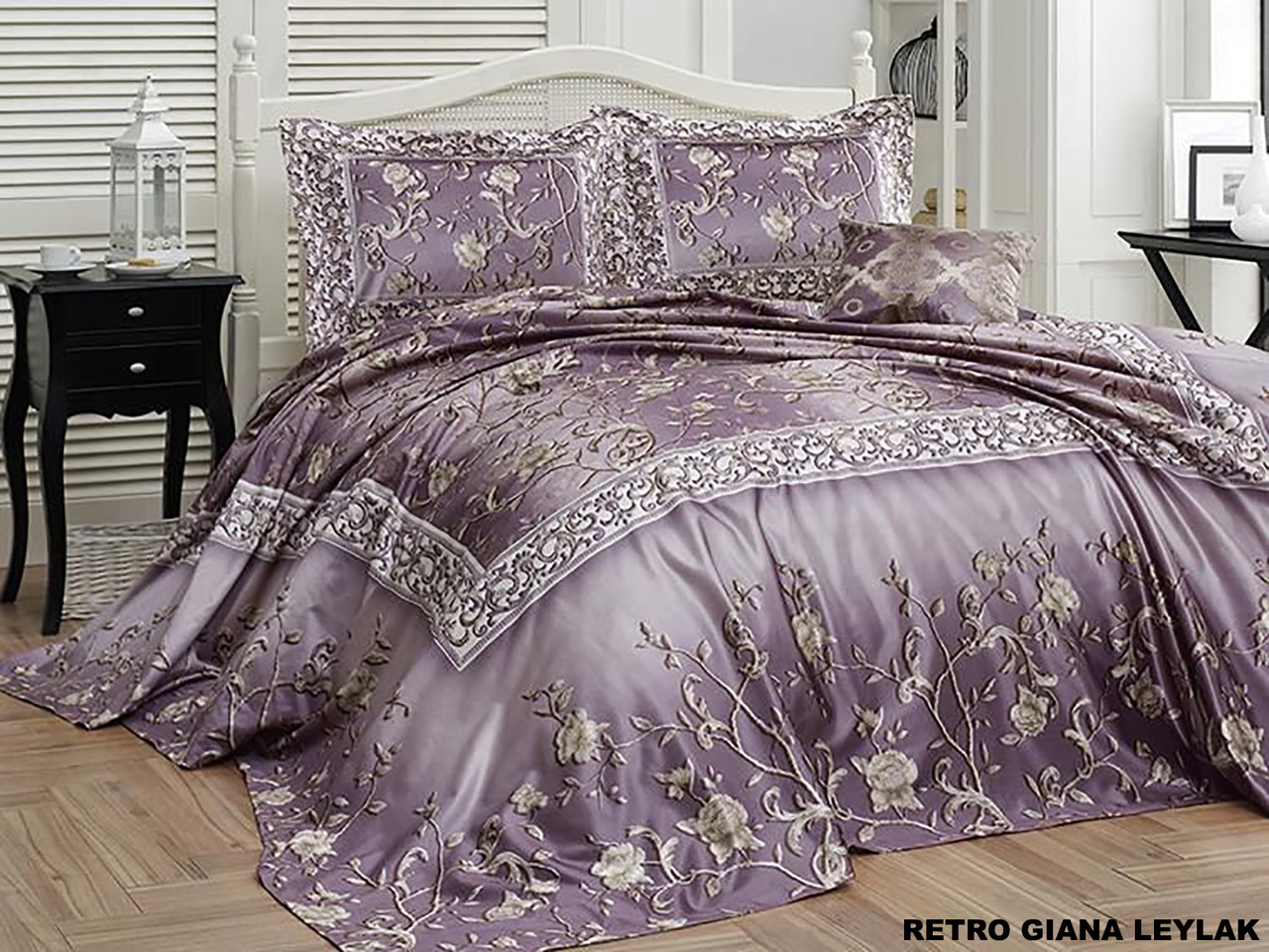 

Покрывала на кровать "First Choice" Retro Giana leylak 240*260+2нав. 50*70+1нав. 40*40