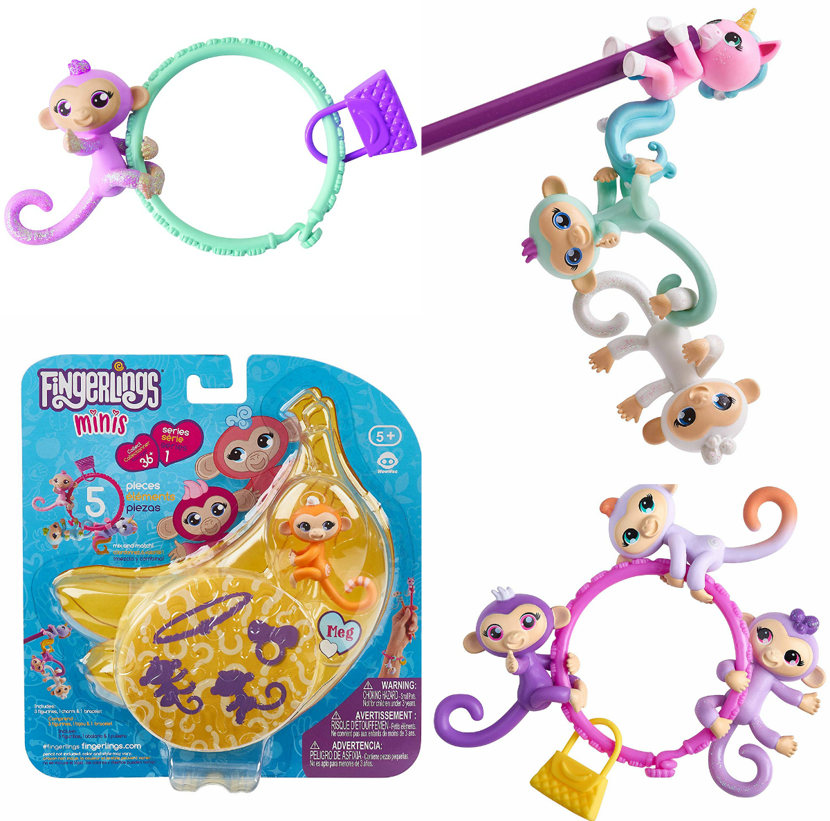

Набір з трьох коллекційних фігурок WowWee Fingerlings міні-мавпочок (W3797)