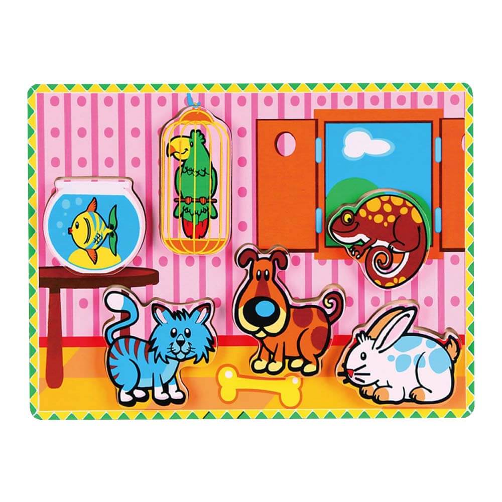 

Пазл вкладиш Viga Toys Домашні тварини (56440)