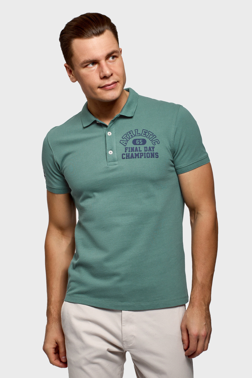 

Мужское зеленое поло Oodji M 5L422001I-5/44032N/6C79P