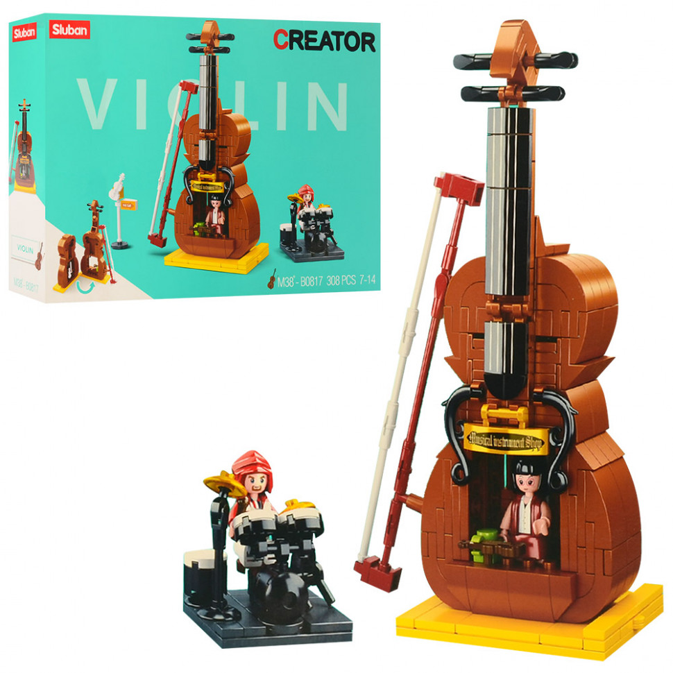 

Детский игровой конструктор SLUBAN Violin Домик скрипка 300+ деталей