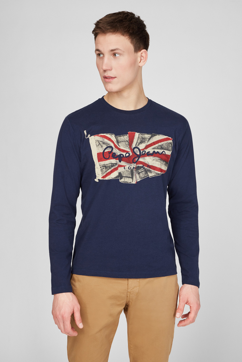 

Мужской темно-синий лонгслив FLAG LOGO LS Pepe Jeans XL PM501326