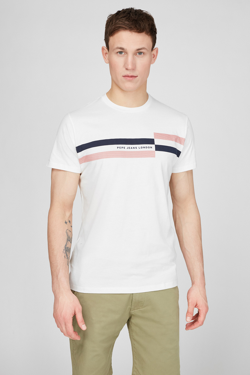 

Мужская белая футболка DONOVAN Pepe Jeans S PM507749