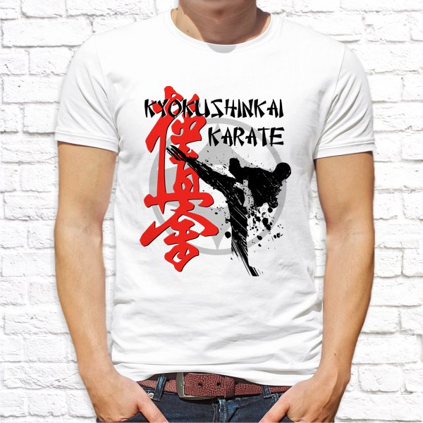 

Мужская футболка Push IT с принтом "Kyokushinkai Karate" , Белый, Мужская футболка Push IT с принтом "Kyokushinkai Karate" S, Белый