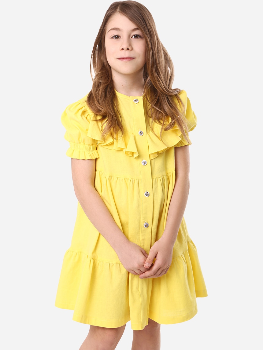 Акція на Дитяче літнє плаття для дівчинки Timbo P070315 86 см Жовте від Rozetka