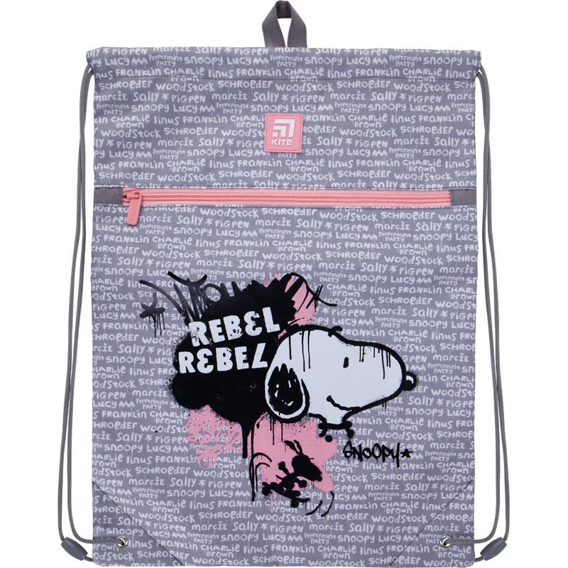 

Сумка для обуви Kite Education Snoopy с карманом 49х36 см серая (SN21-601L)