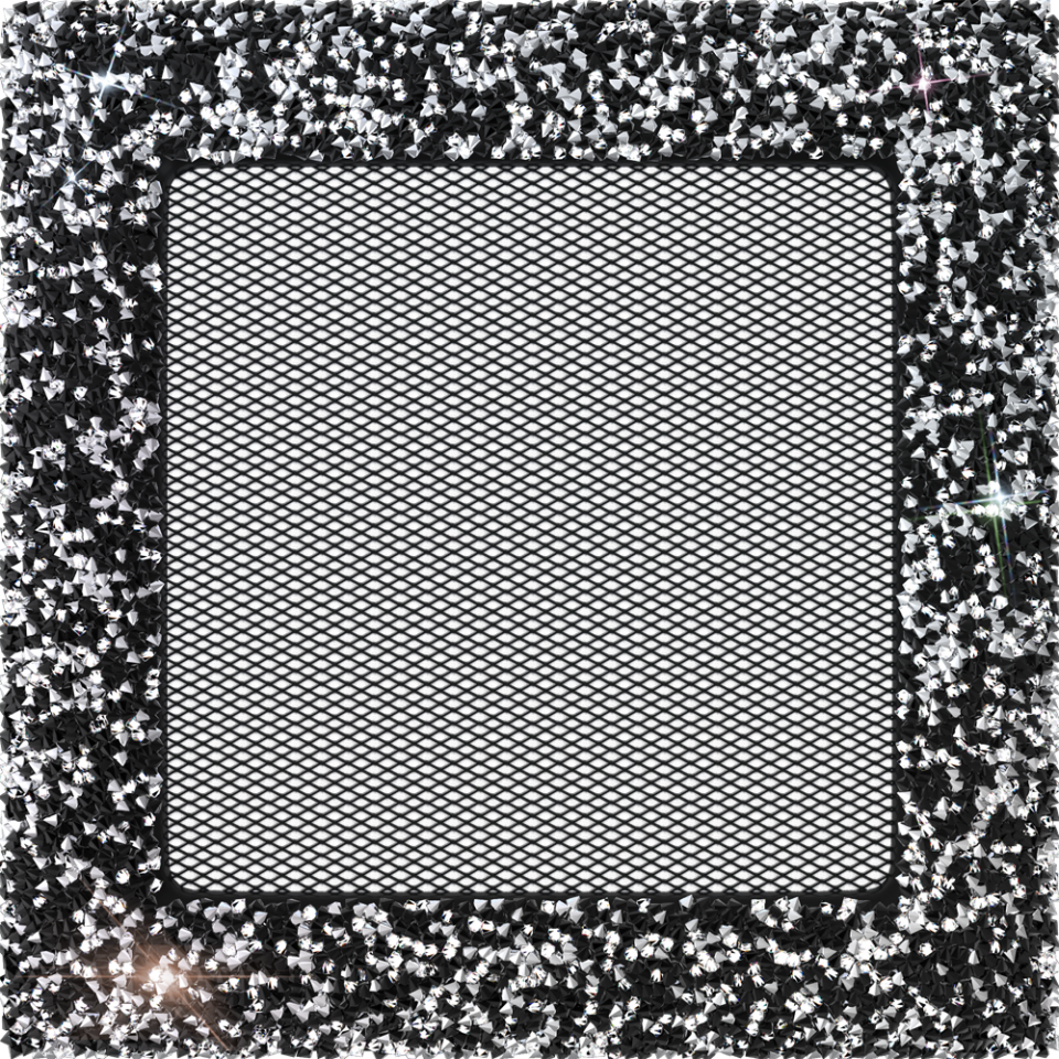 

Вентиляційна решітка Kratki Venus з кристалами Swarovski чорно-срібна 17x17