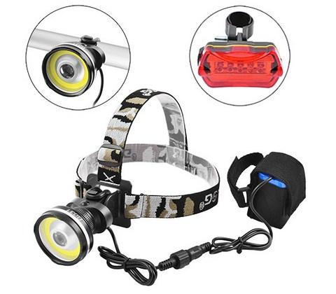

Велокомплект/фонарь налобный Police B031-COB-LM + STOP 5LED