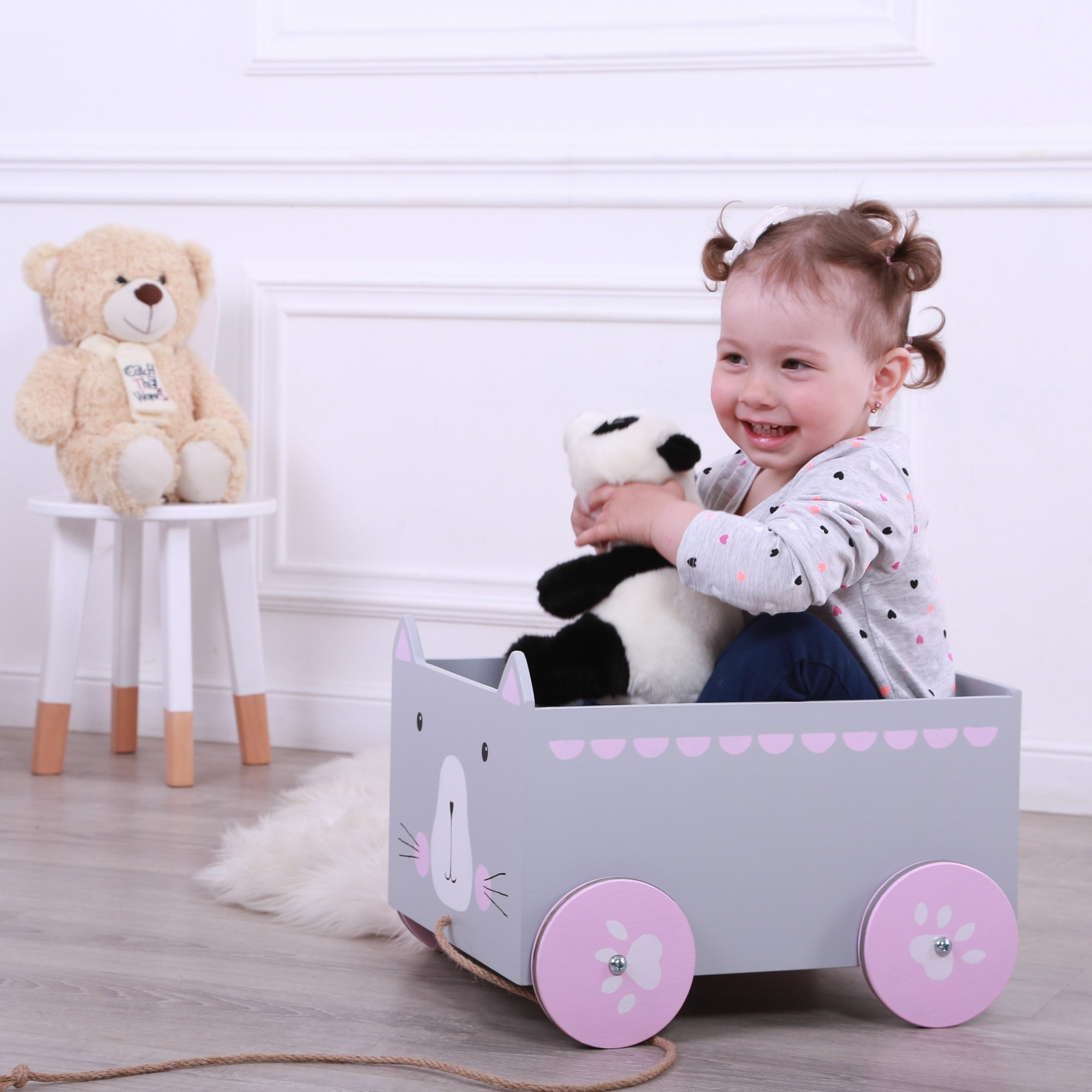 

Каталка WoodAsFun Котик 40х30 см Серая (213121)
