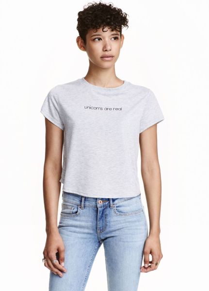 

Футболка H&M L Серая (1096-678)