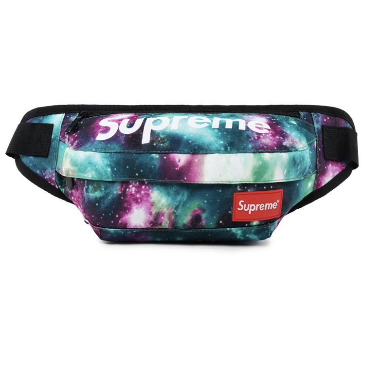 

Женская сумка на пояс (бананка) Supreme разноцветная галактика
