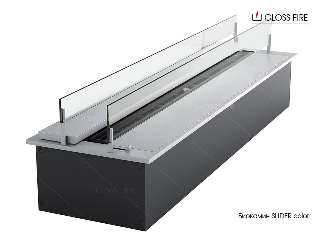 

Дизайнерский биокамин Gloss Fire Slider color белый