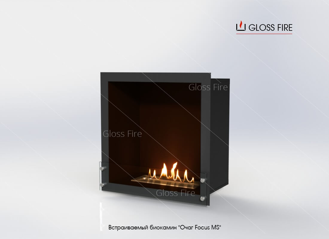 

Встраиваемый биокамин Gloss Fire Очаг Focus MS-арт.010 черный