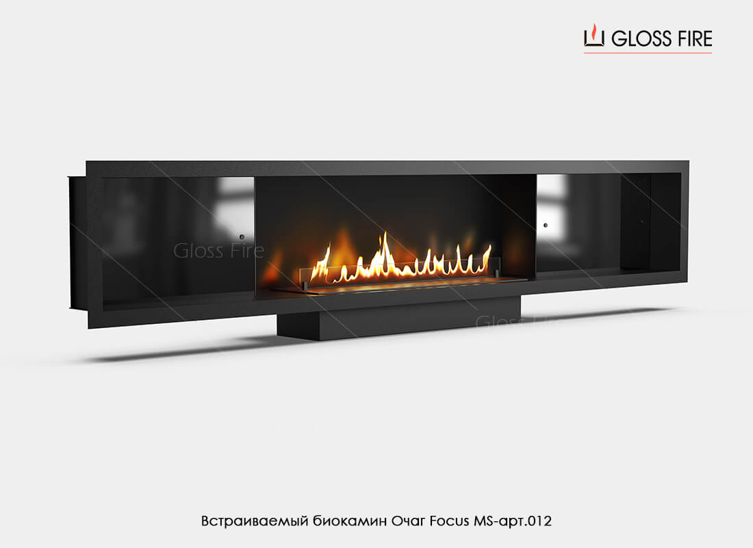 

Встраиваемый биокамин Gloss Fire Очаг Focus MS-арт.012 черный
