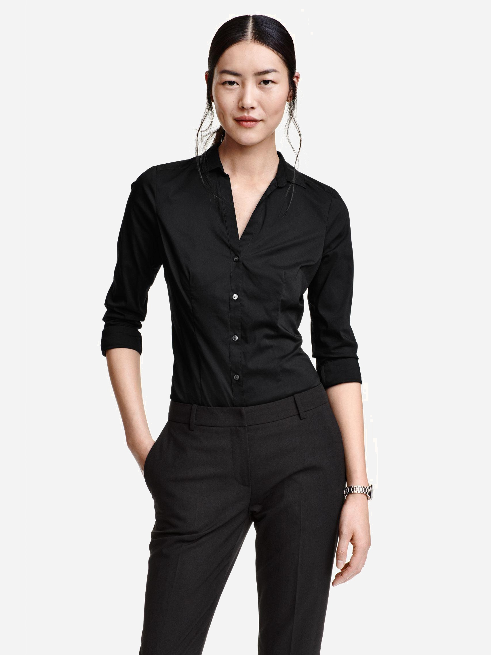 

Рубашка H&M 1058001-AAAD 38 Черная