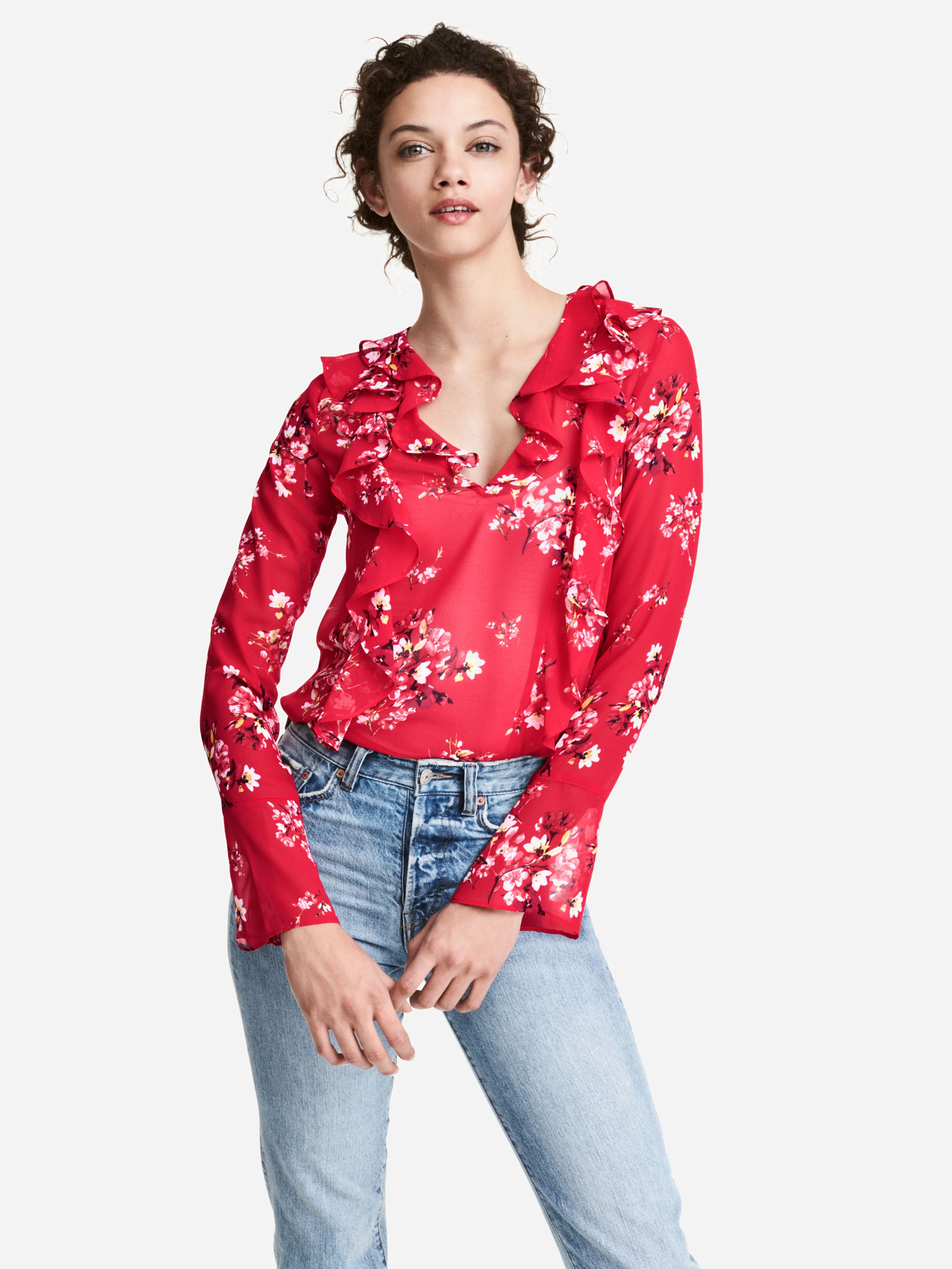 

Блузка H&M 4574465-AAPQ 32 Красная