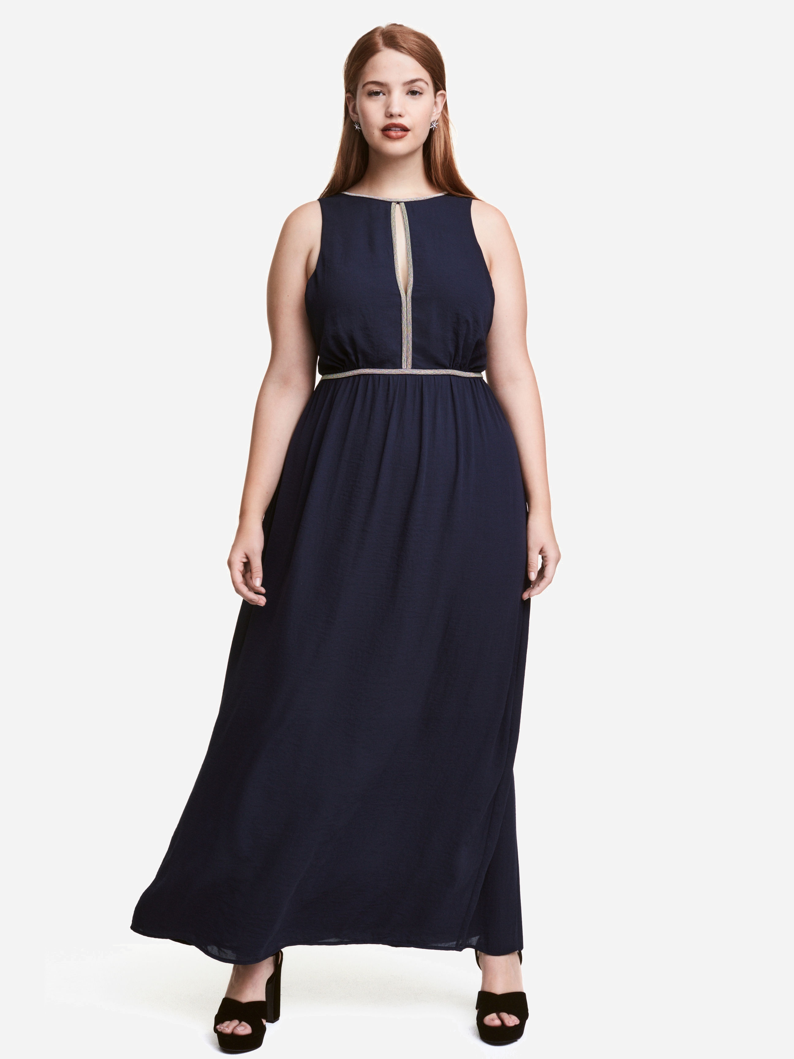 

Платье H&M 4223664-ADCI 52 Темно-синее с серебристым