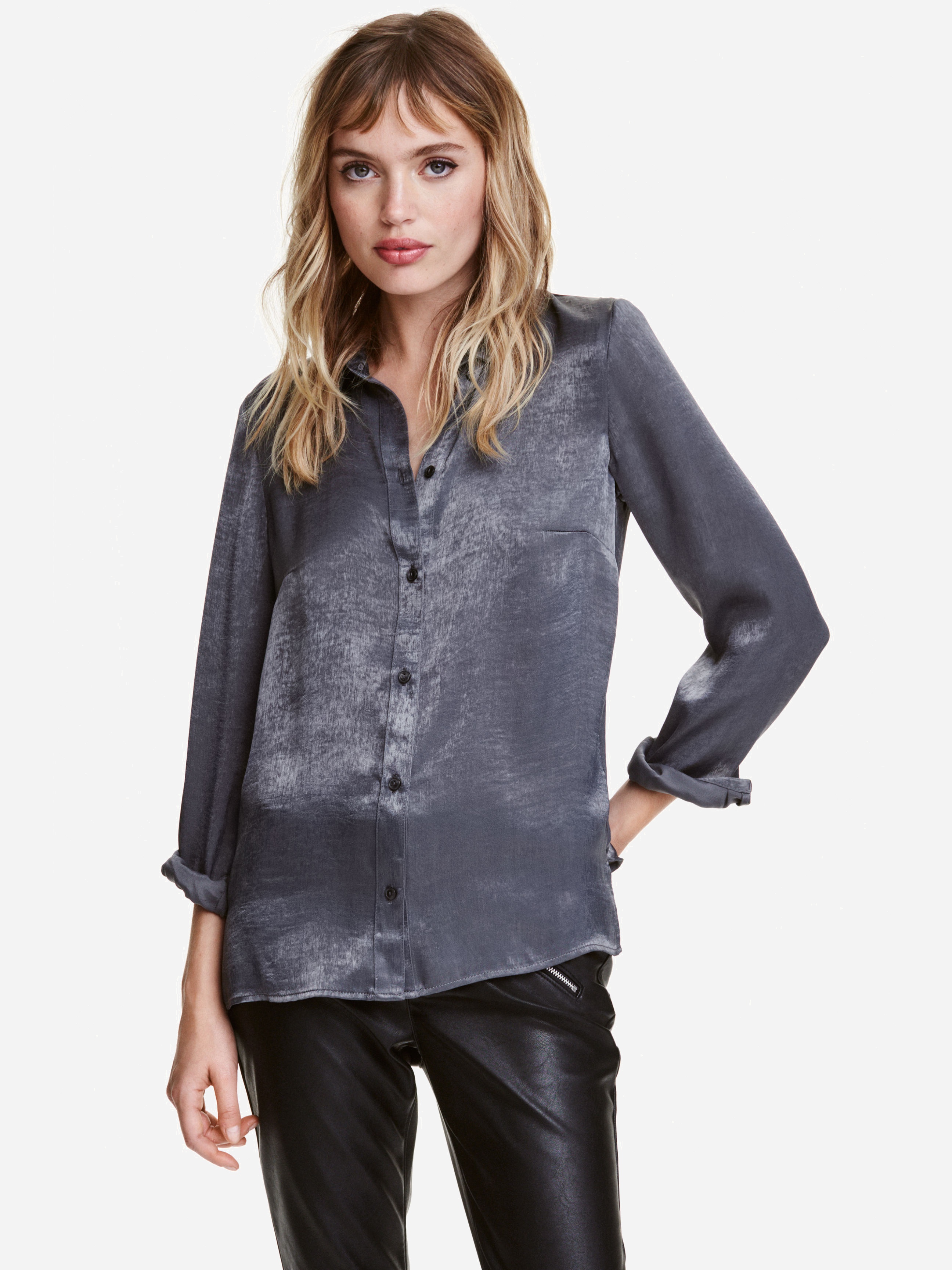 

Рубашка H&M 4305544-ACXW 36 Темно-серая