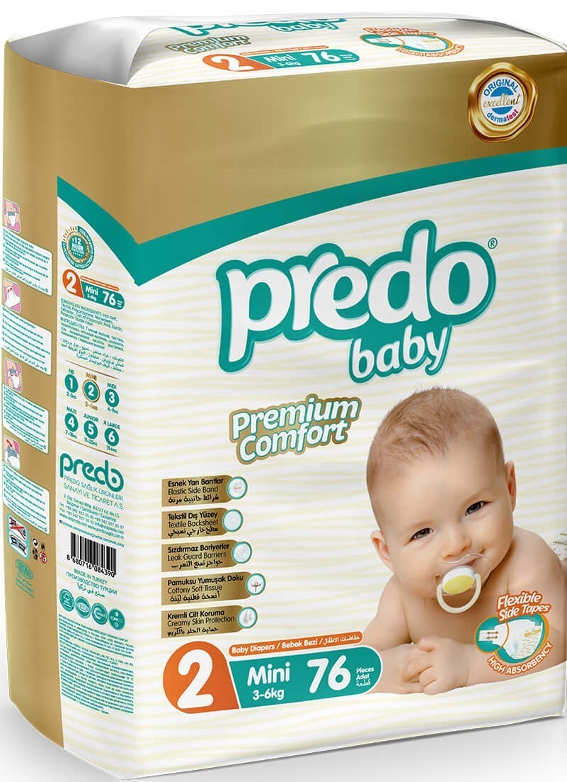 

Подгузники PREDO BABY 2 3-6 кг 76 шт