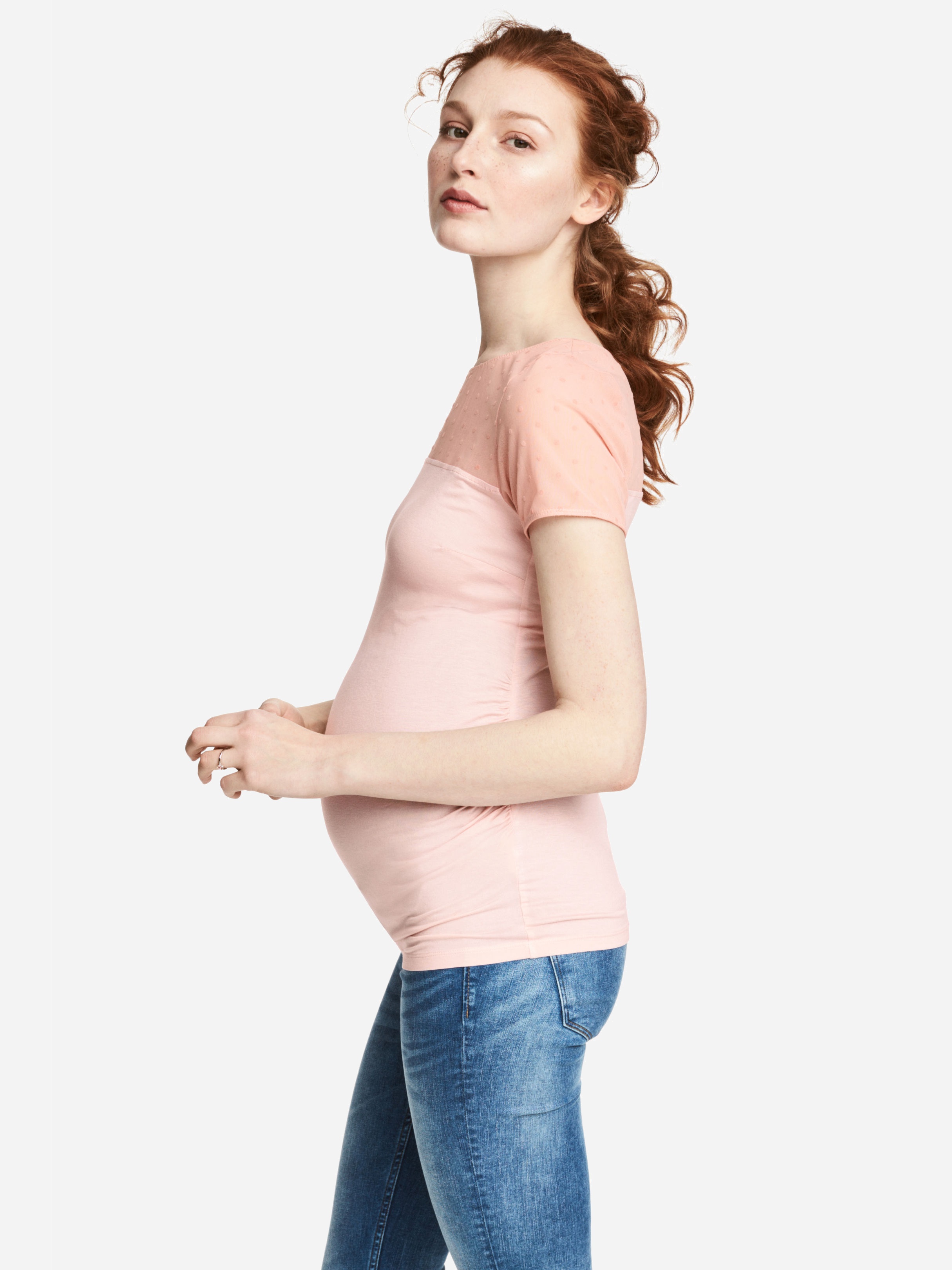 

Футболка для беременных H&M 5134305-ACUH S Бледно-розовая