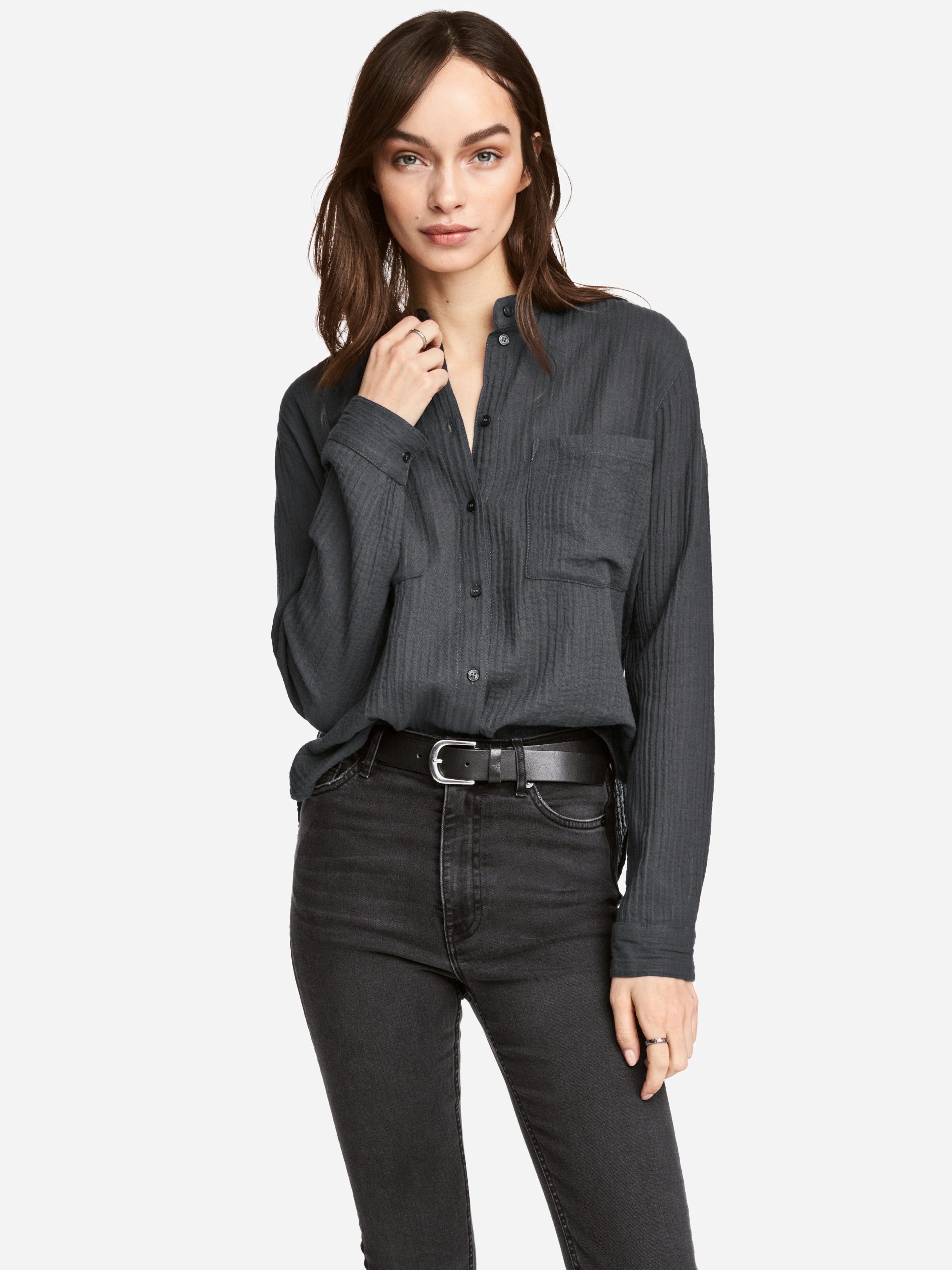 

Рубашка H&M 4801455-AAAD 40 Черная