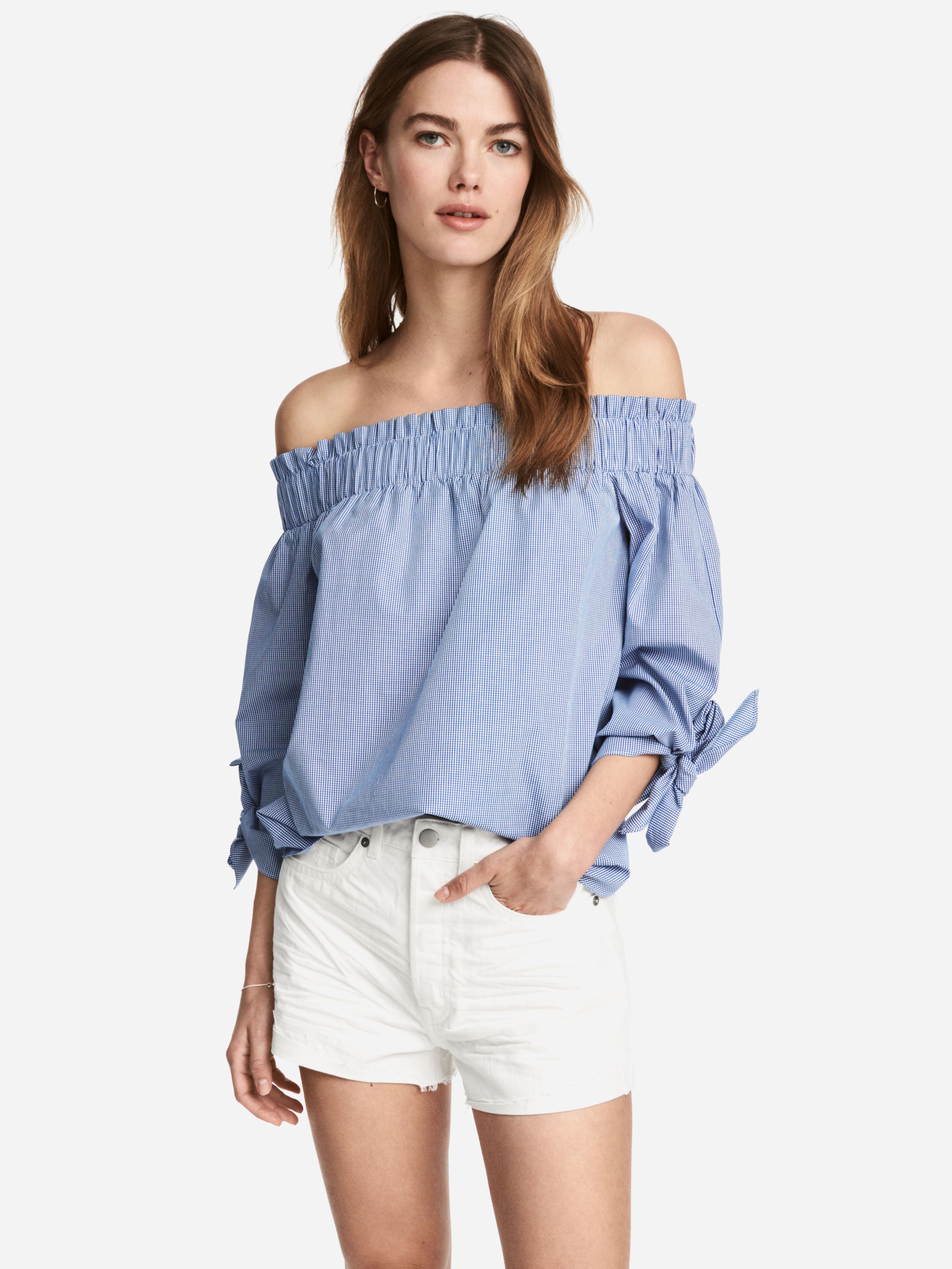 

Блузка H&M 4792065-ABPZ 36 Синяя с белым