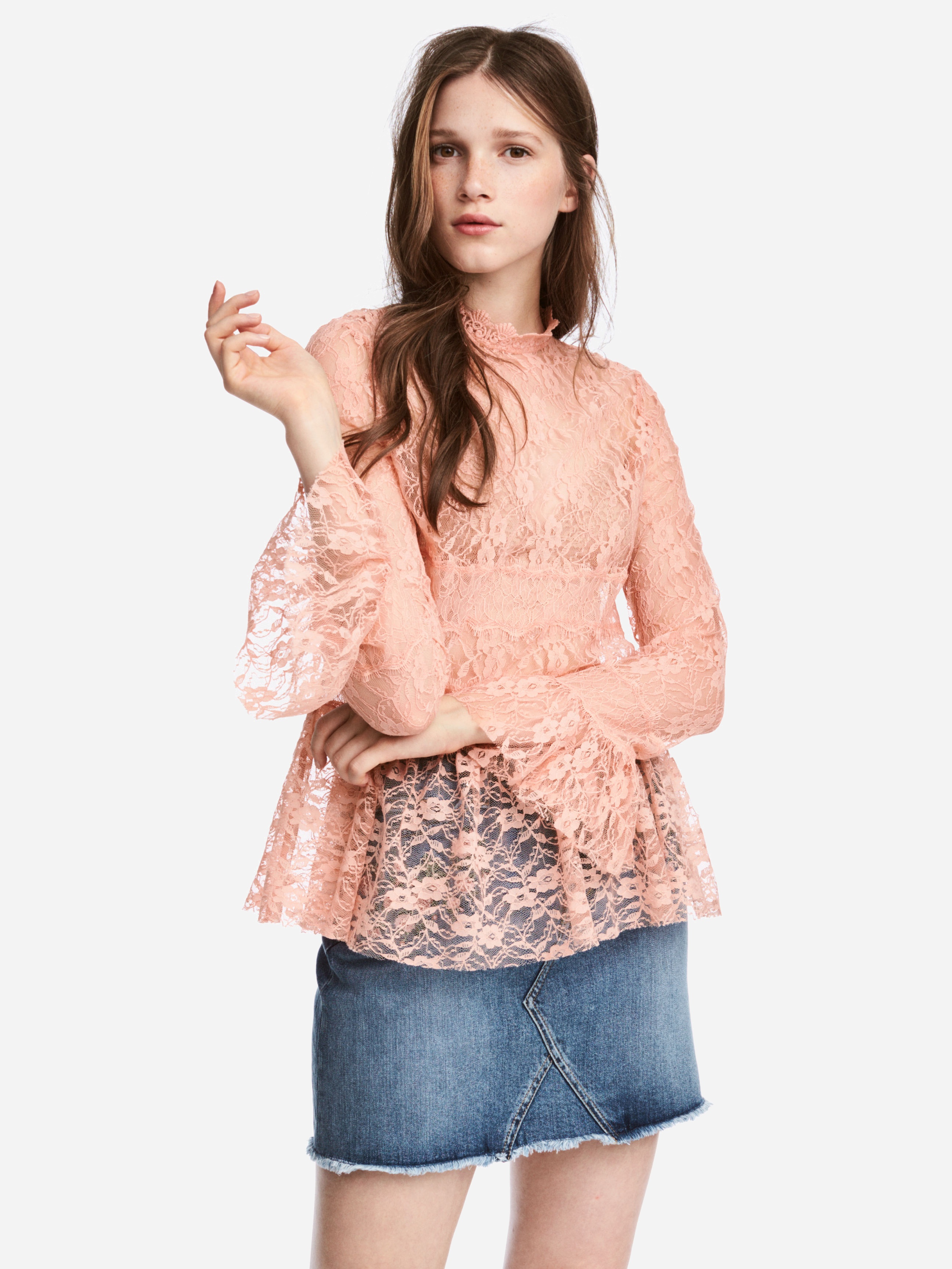 

Блузка H&M 5317106-ACVZ 36 Персиковая