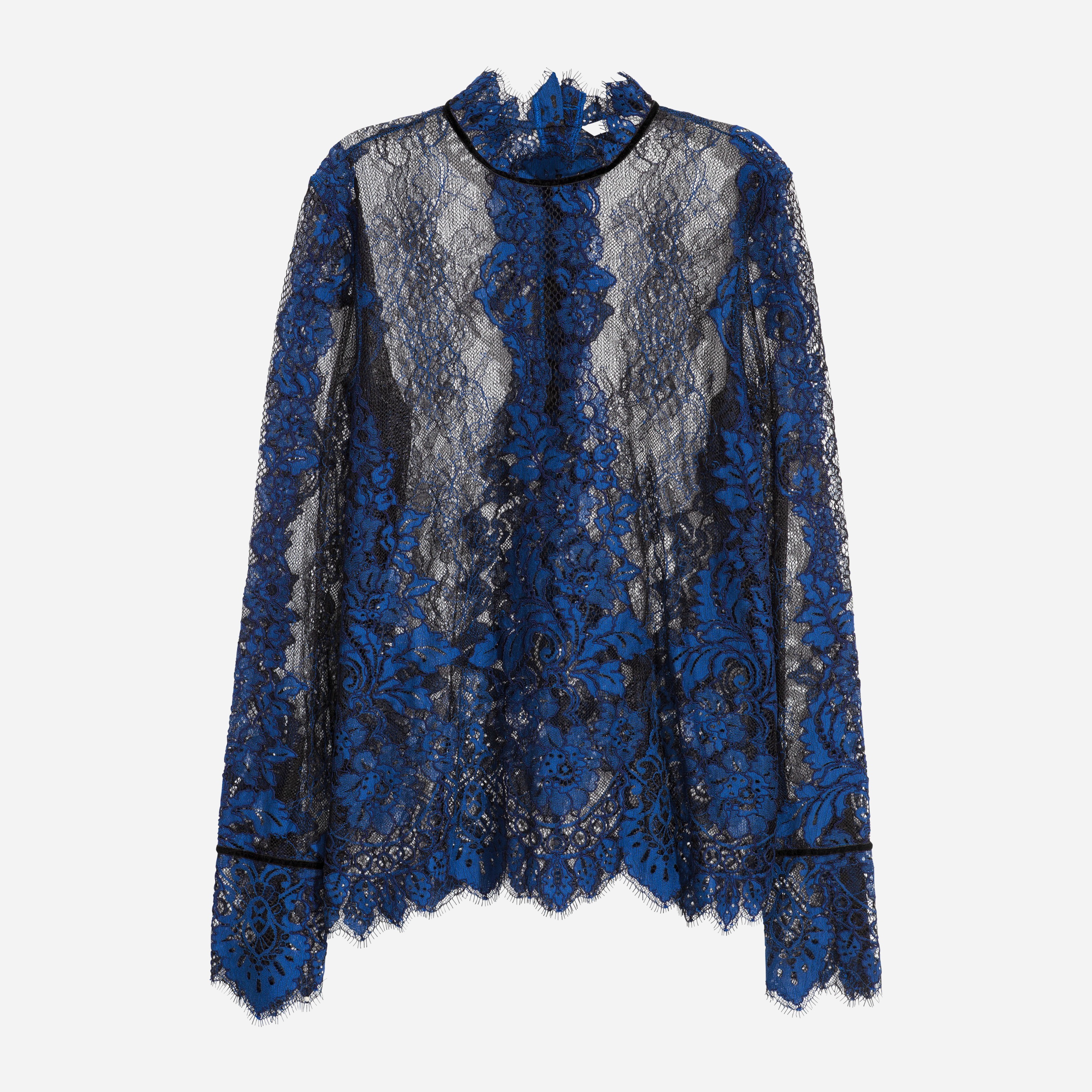 

Блузка H&M 5703256-AAVP 36 Черная с синим