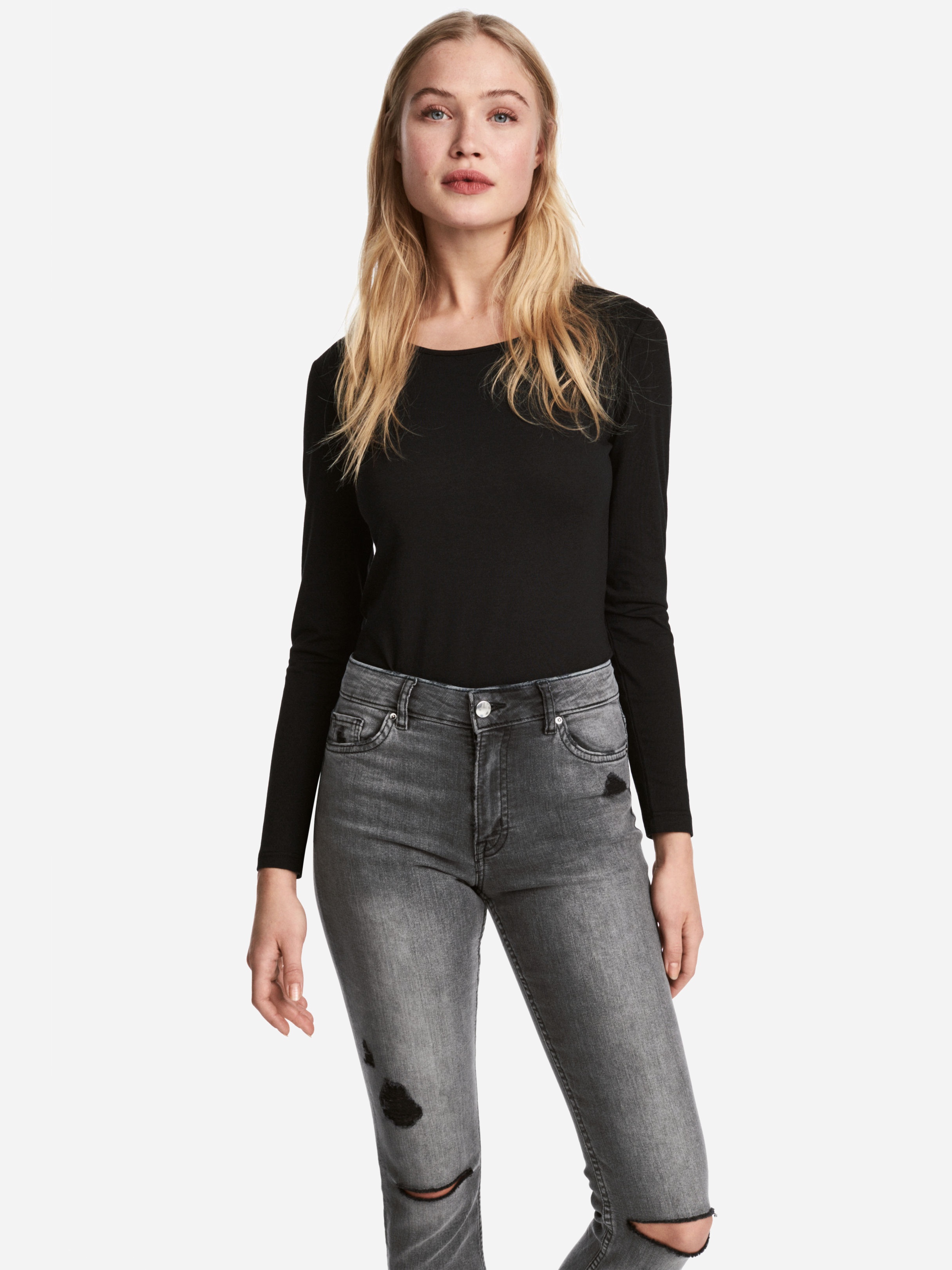 

Лонгслив H&M 6189427-AAAD S Черный