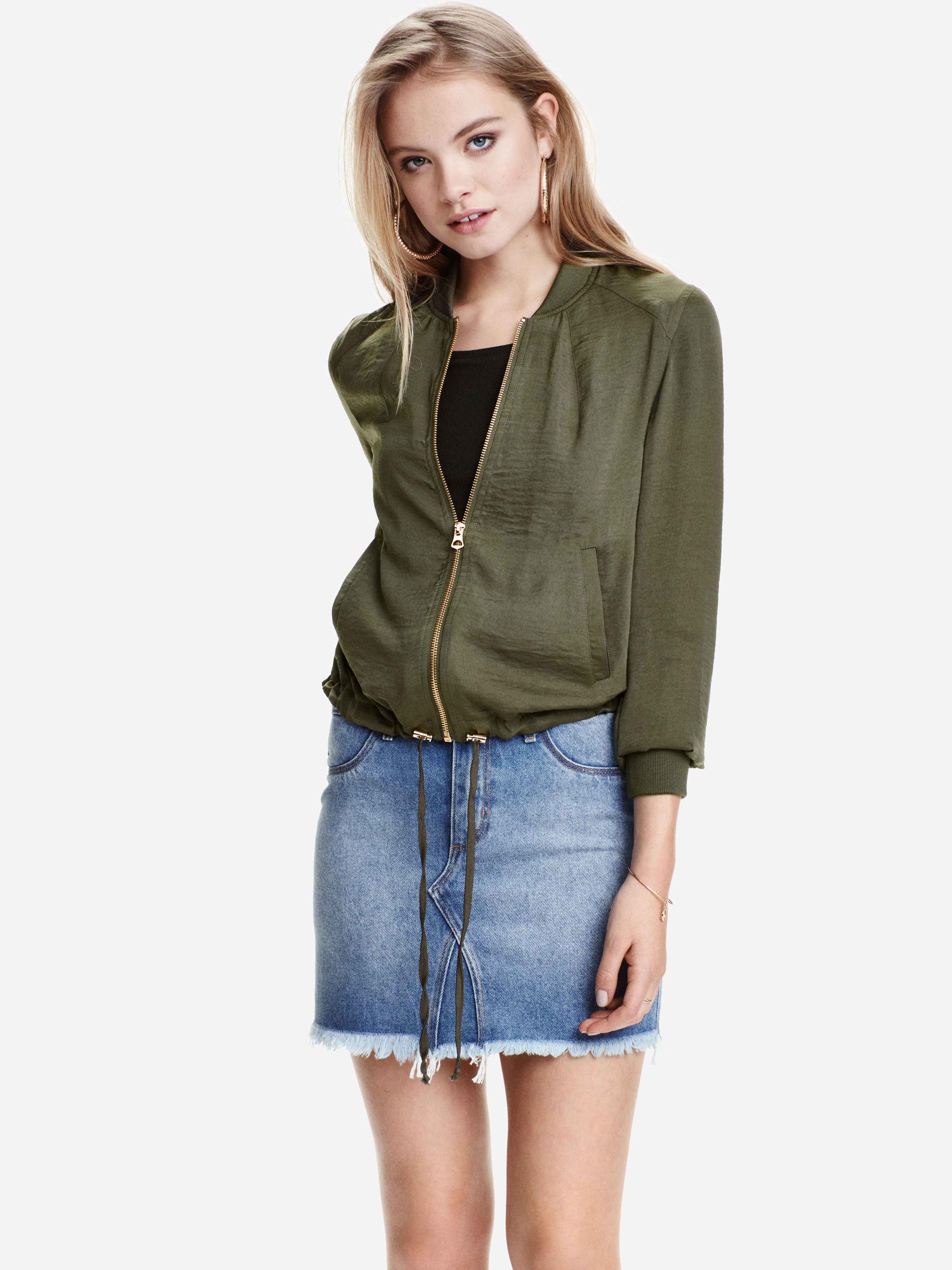 

Бомбер H&M 3895945-ACYC 32 Хаки