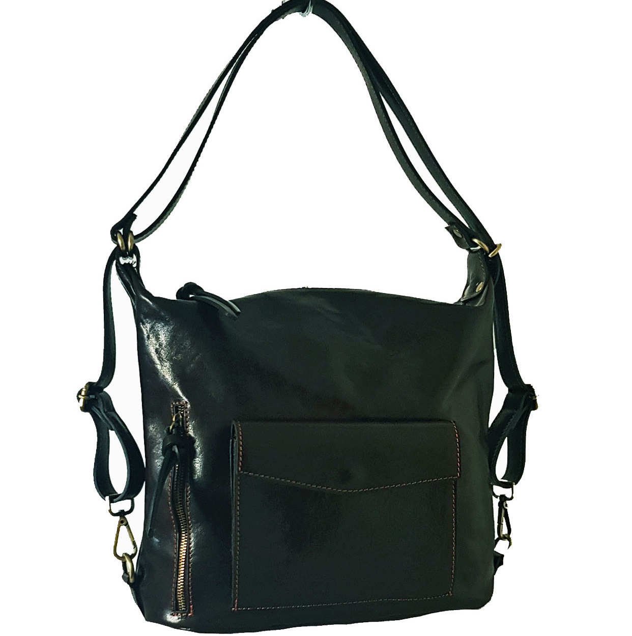 

Женская Кожаная Сумка/Рюкзак Bottega Carele Maxi BC249 black