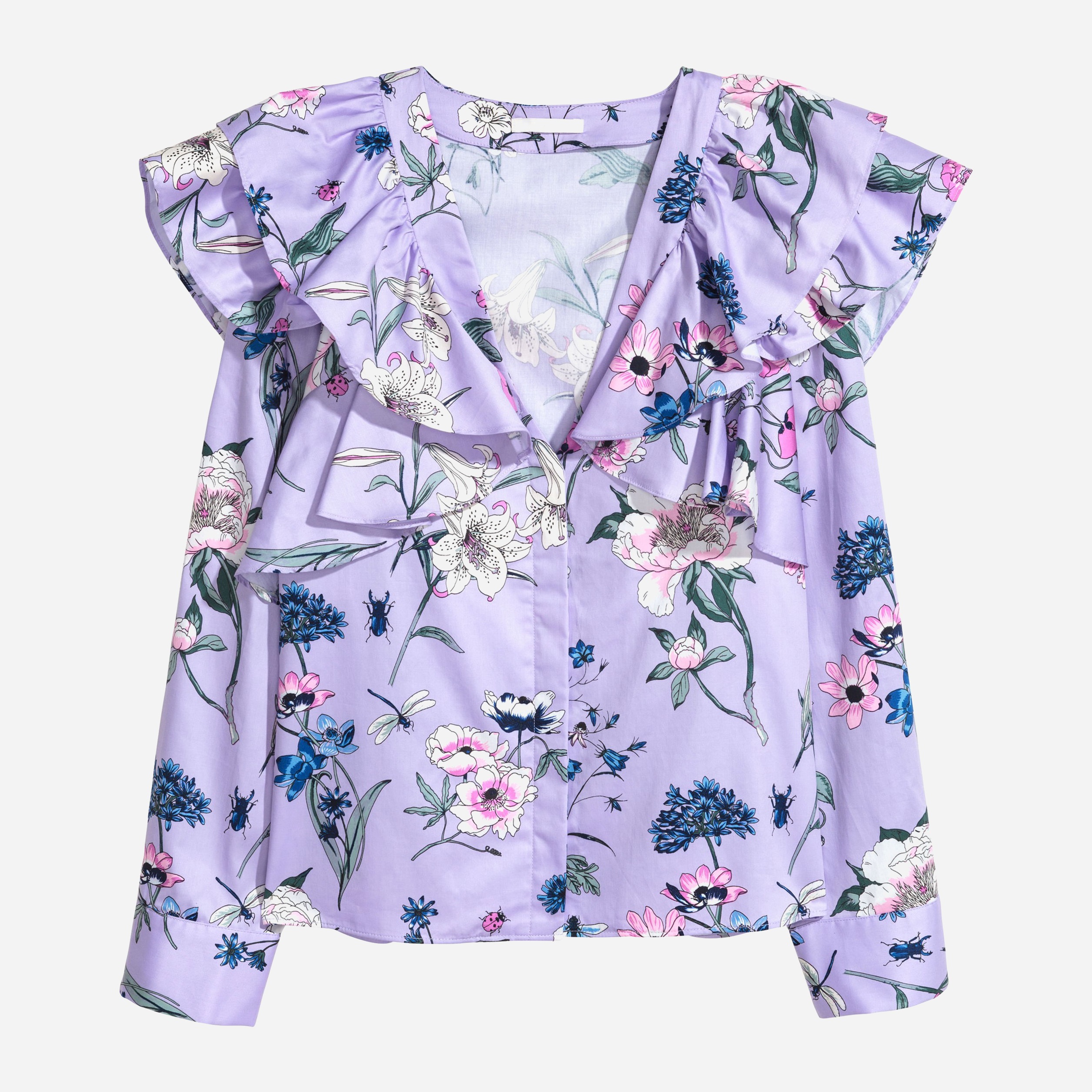 

Блузка H&M 5394676-ABKL 38 Фиолетовая с разноцветным