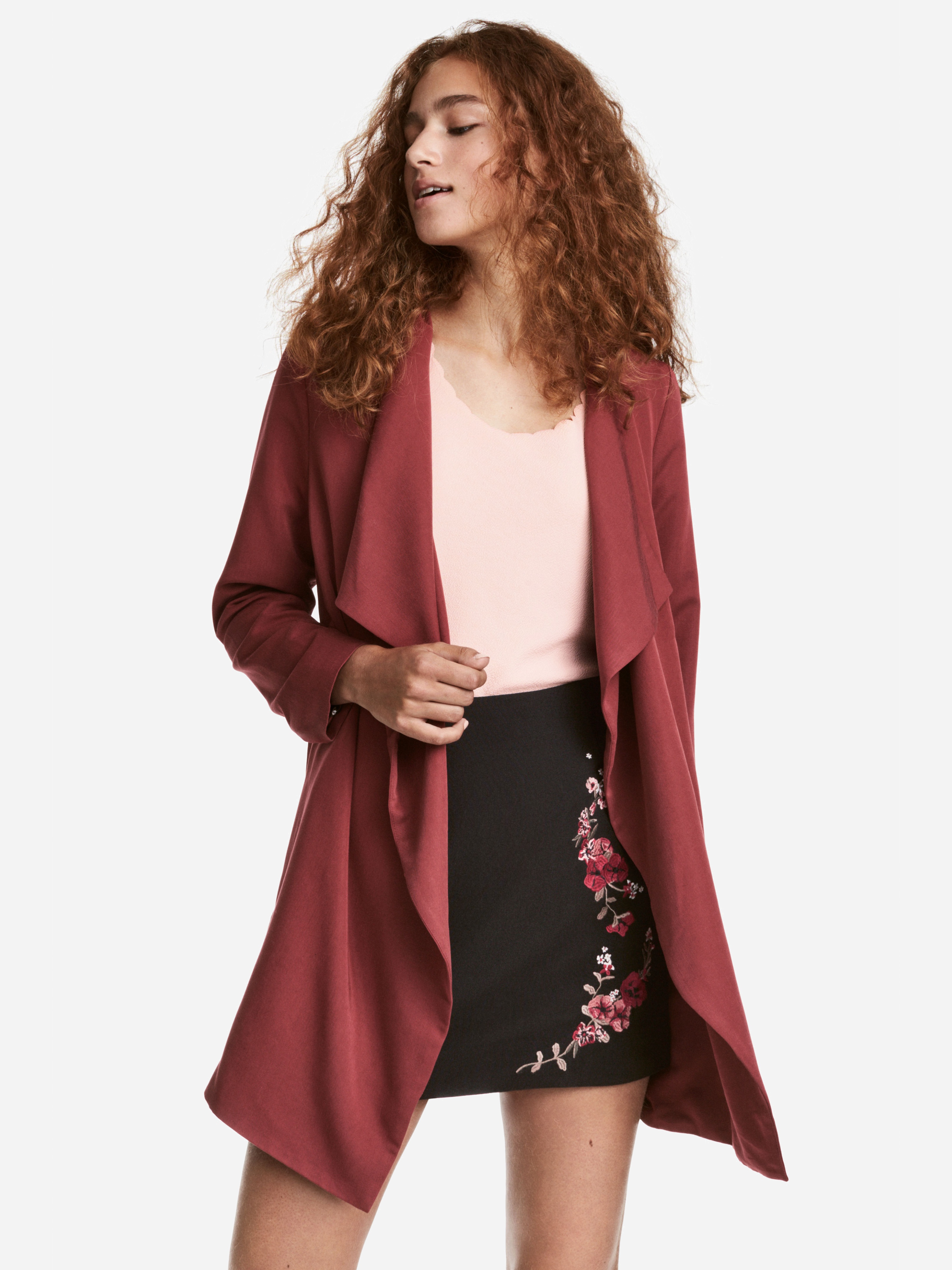 

Плащ H&M 3206866-ACUK 46 Бордовый