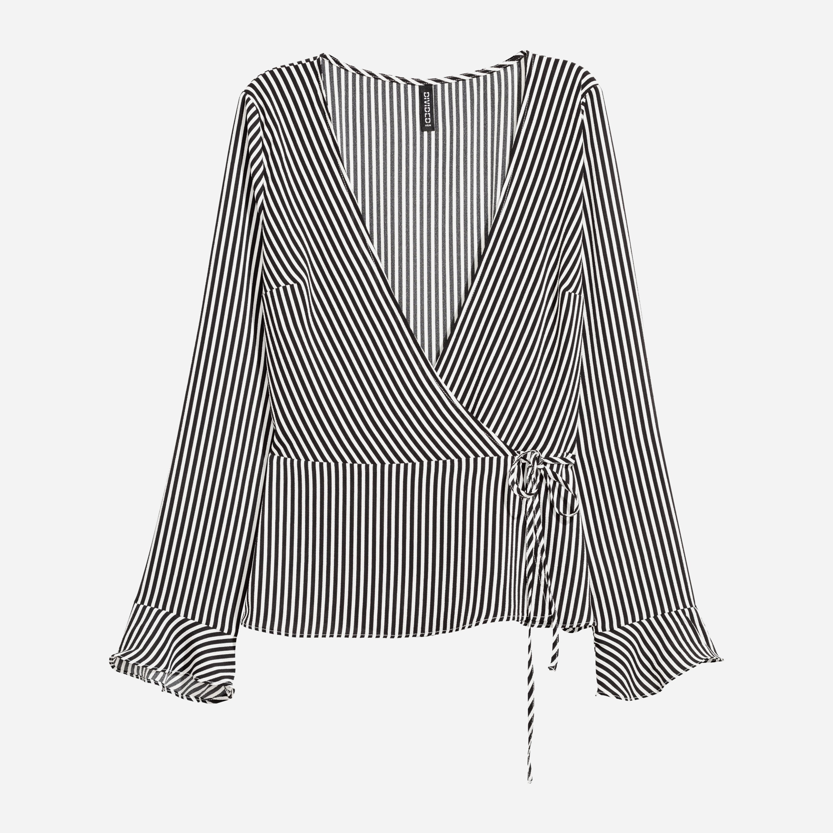 

Блузка H&M 5941947-AAMY 34 Черная с белым