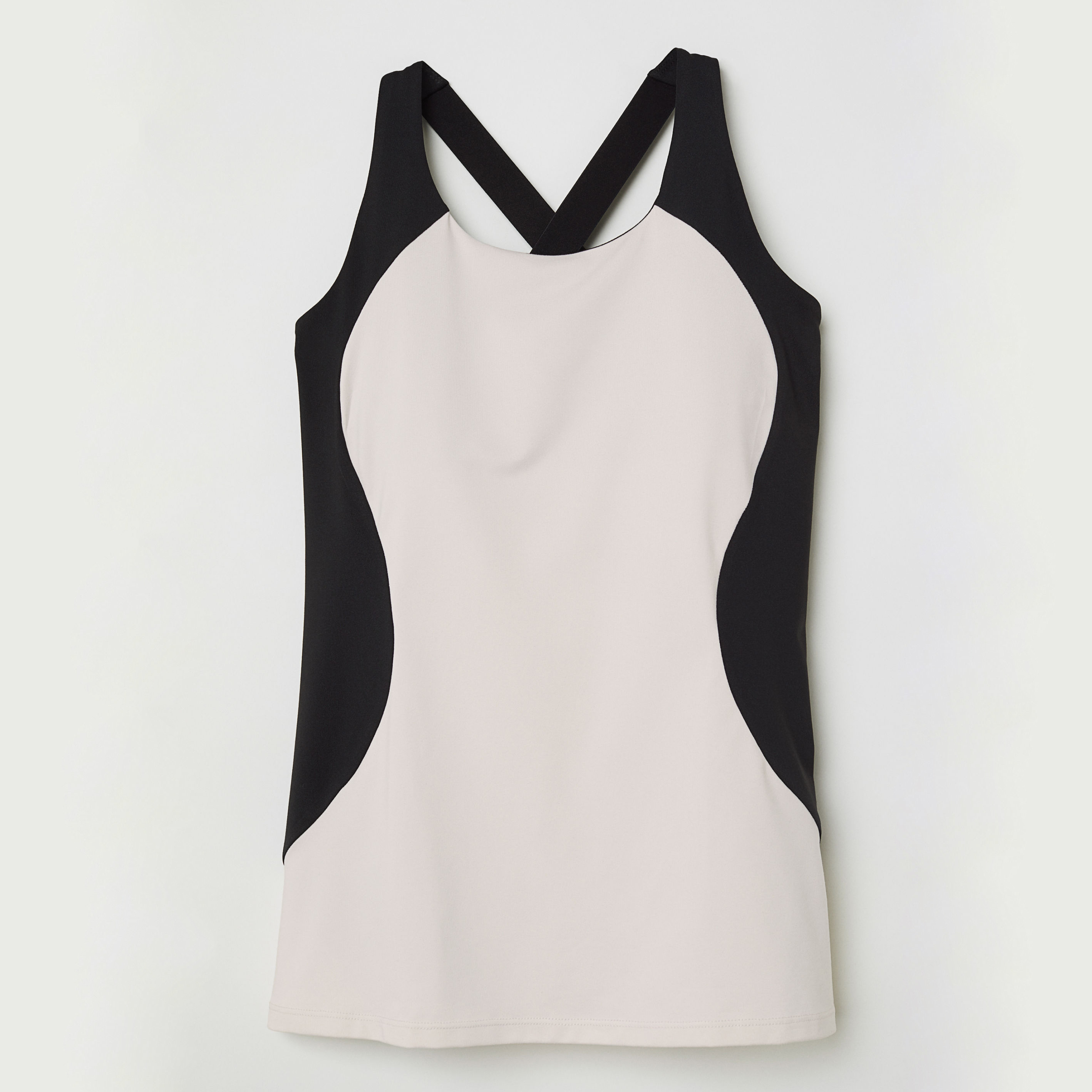 

Спортивная майка H&M 5901657-AACA XS Светло-бежевая с черным