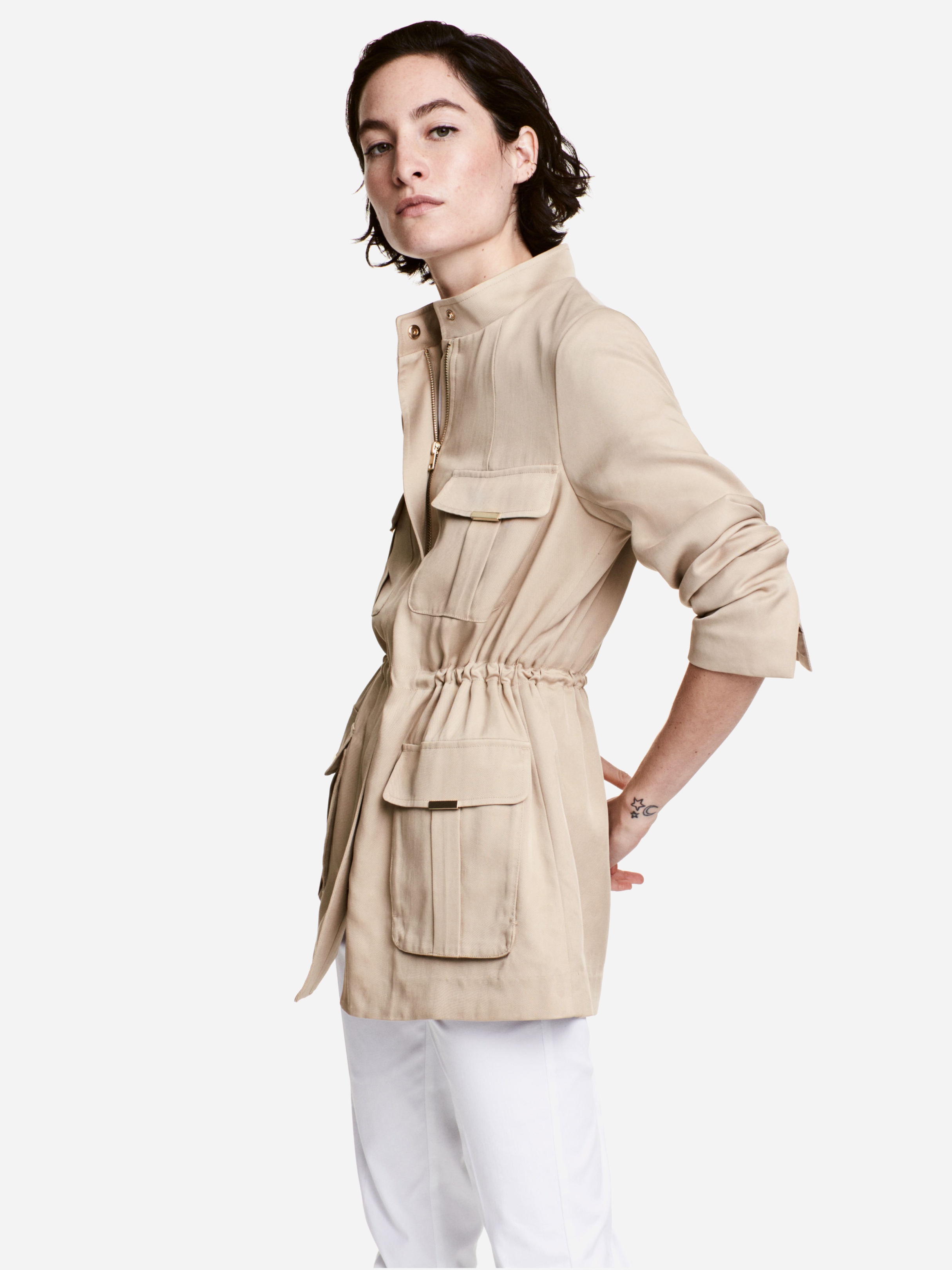 

Куртка H&M 4752285-ABNU 34 Бежевая с золотистым