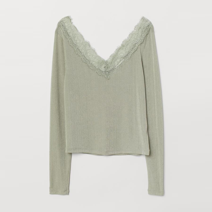 

Лонгслив H&M 6151419-ACUW S Зеленый