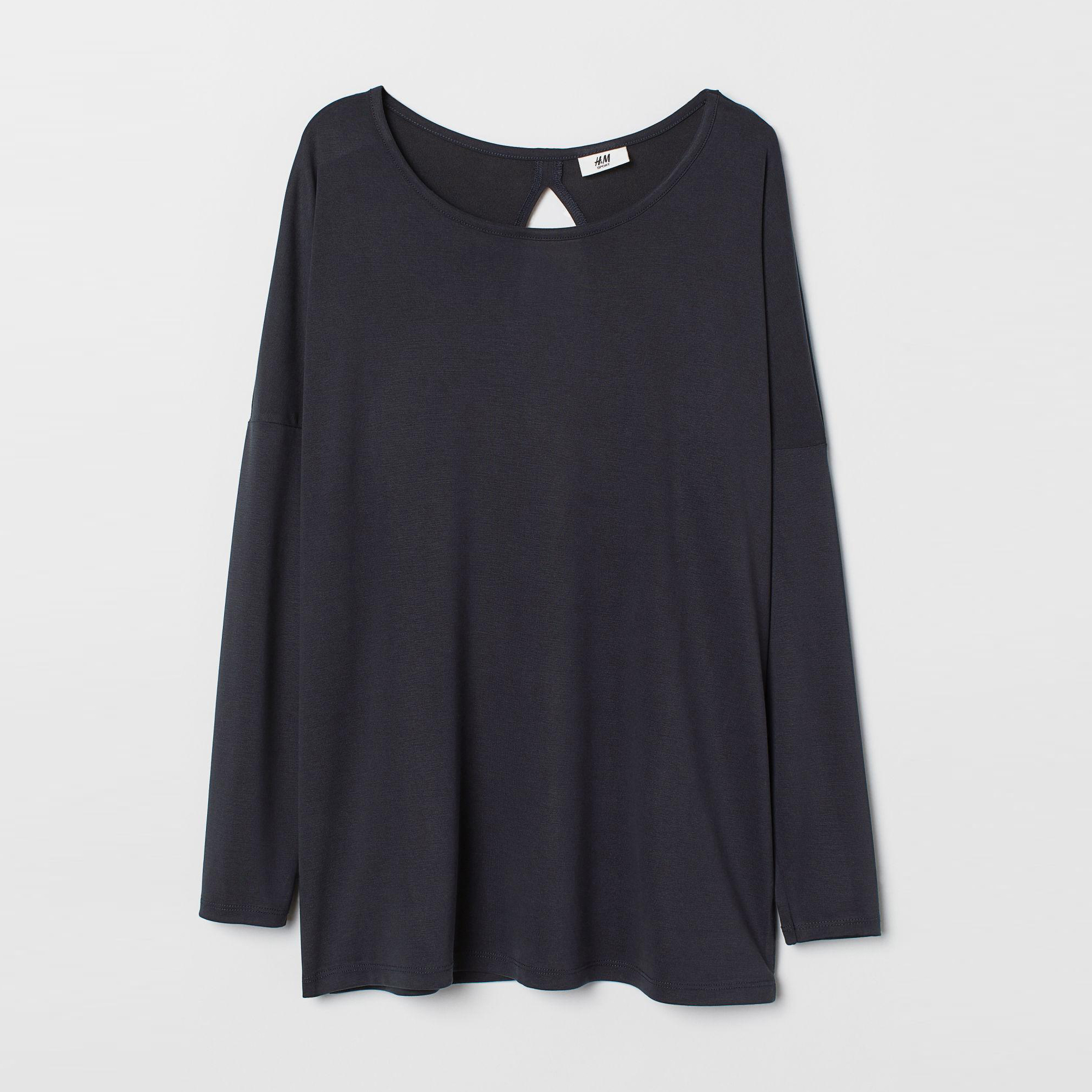 

Лонгслив H&M 7047719-AAQJ M Темно-синий