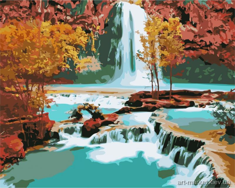 

Картина по номерам У подножья водопада 40*50см в коробке ТМ Dreamtoys