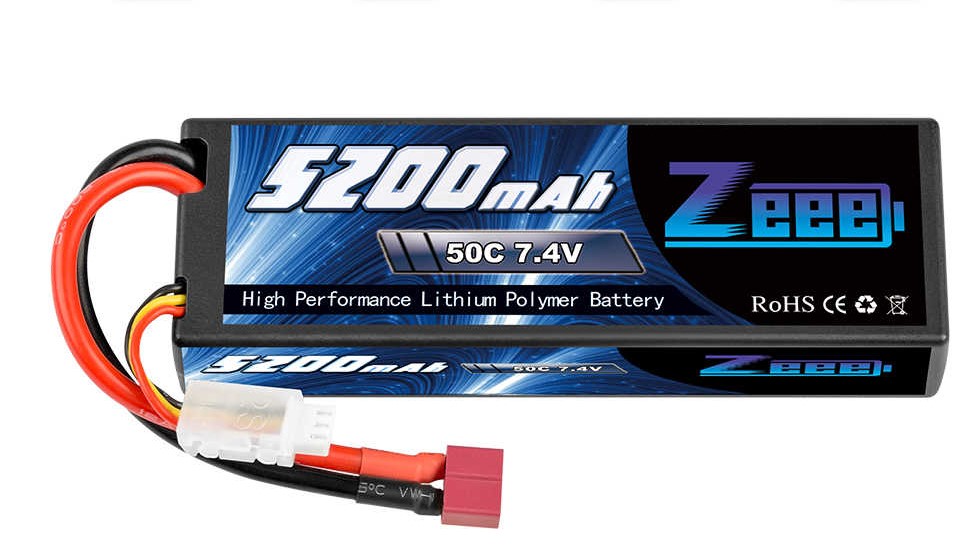 

Аккумулятор Zeee 5200mAh 7.4V 2S 50C Lipo жесткий корпус 138x47x25 T-Plug