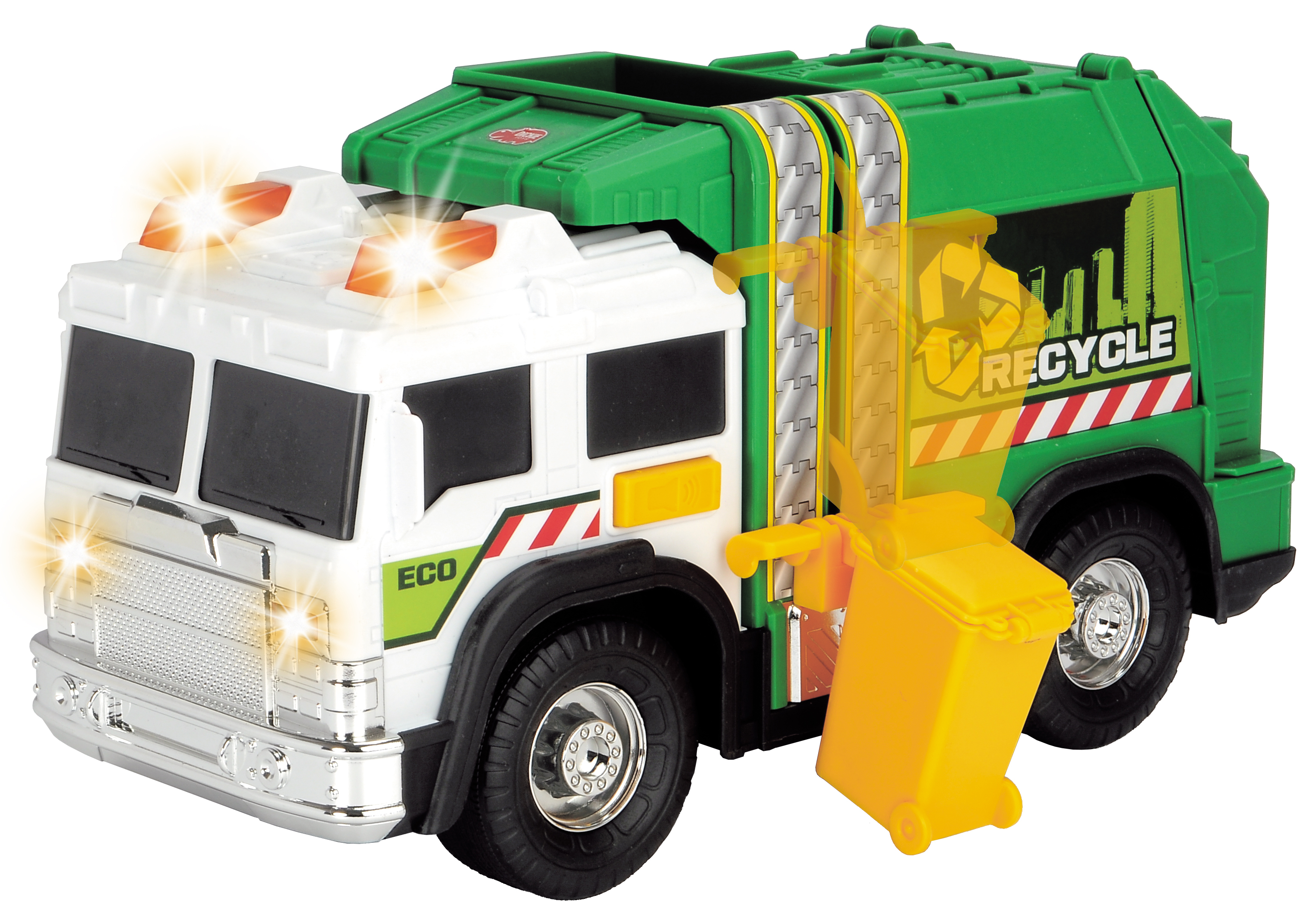 

Машинка Dickie Toys Мусоровоз с баком со световыми и звуковыми эффектами (3306006)