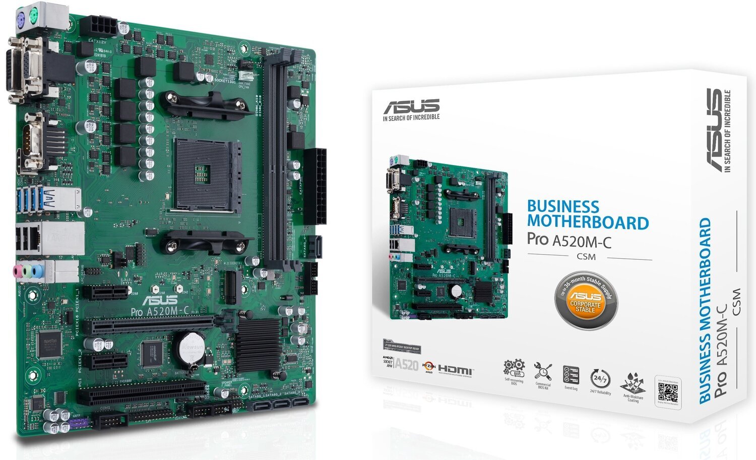 

Материнская плата Asus Pro A520M-C/CSM Socket AM4